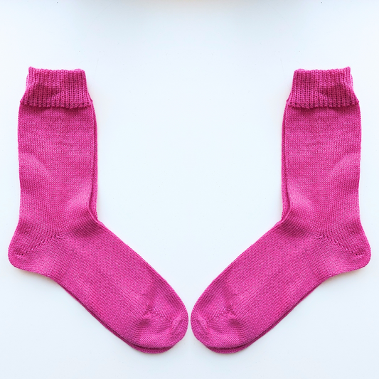 Knitted Socks | Funky Fuchsia | 100% Alpaca Wool | Sustainable and Ethically Made