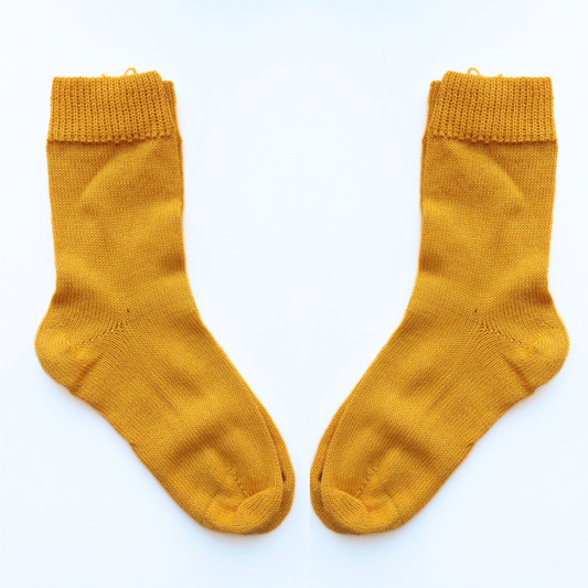 Knitted Socks | Sunny Ochre | 100% Alpaca Wool | Sustainable and Ethically Made