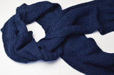 Open Knit Scarf | Navy Blue | Baby Alpaca & Merino Wool Blend | Extra Large Size
