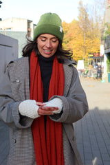 Fingerless Mittens | 100% Baby Alpaca | Fine-Knit Look