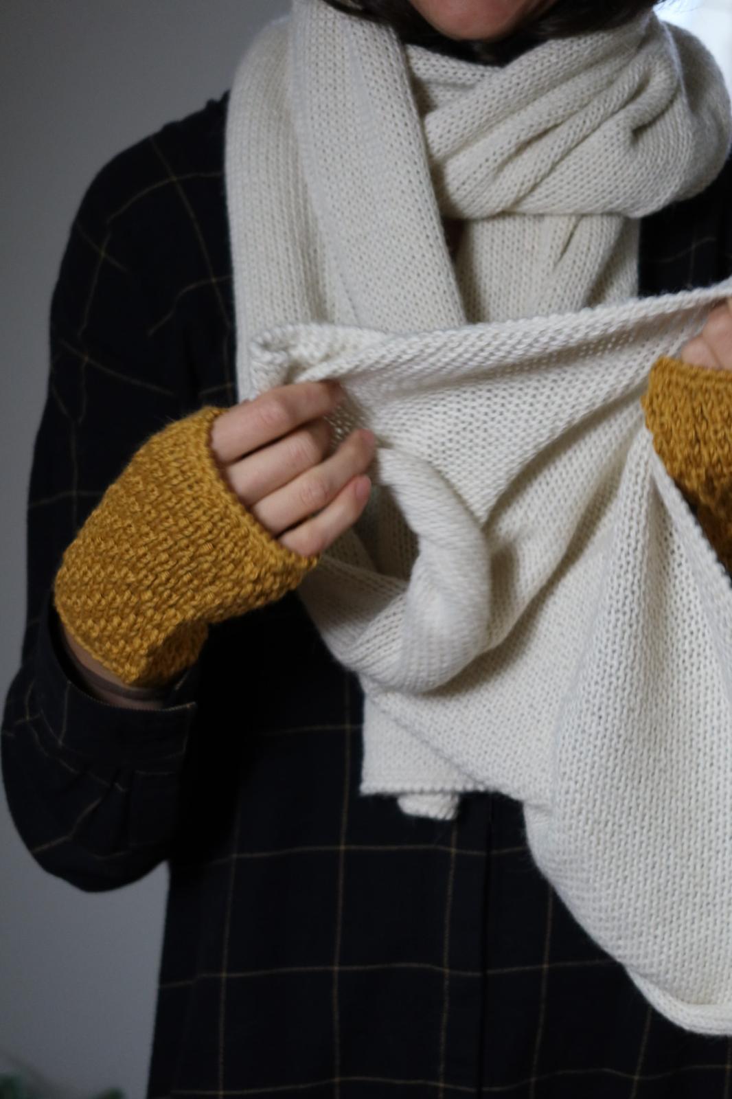 Fingerless Mittens | 100% Baby Alpaca | Fine-Knit Look