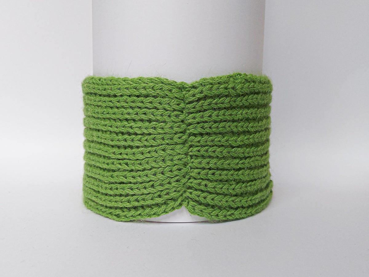Knitted Headband | Grasshopper Green | 100% Alpaca Wool
