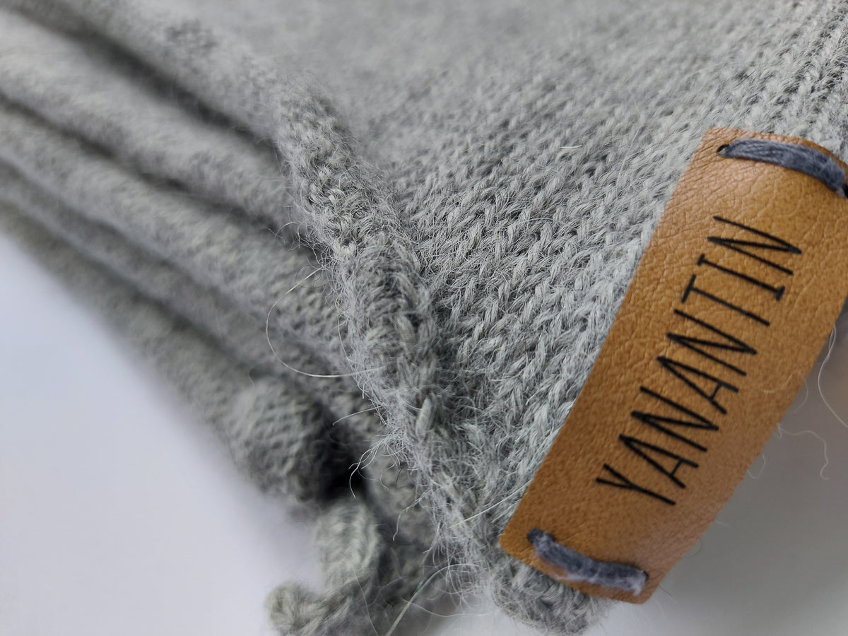 Extra, EXTRA Large Knitted Scarf | Silvery Grey | 100% Alpaca Wool
