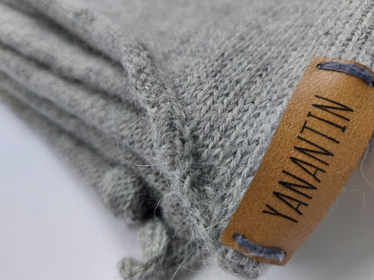 Extra, EXTRA Large Knitted Scarf | Silvery Grey | 100% Alpaca Wool