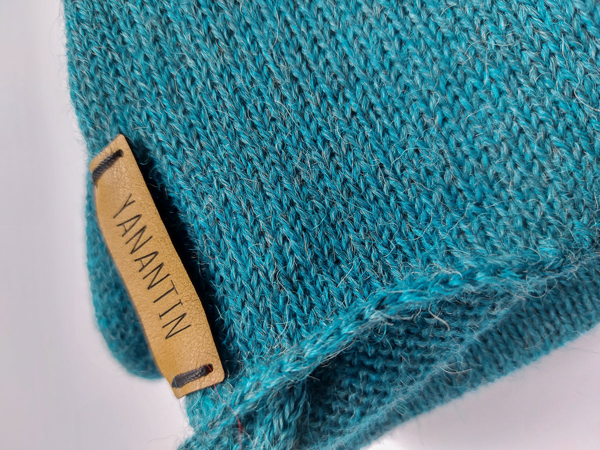 Knitted Scarf | Ocean Blue | 100% Alpaca Wool