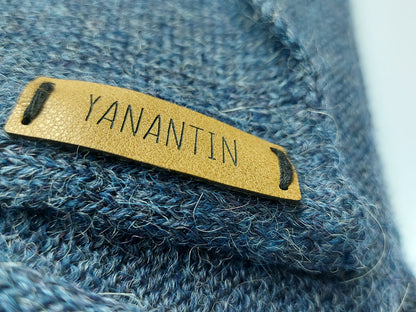 Extra Large Knitted Scarf | Steel Blue | 100% Alpaca Wool
