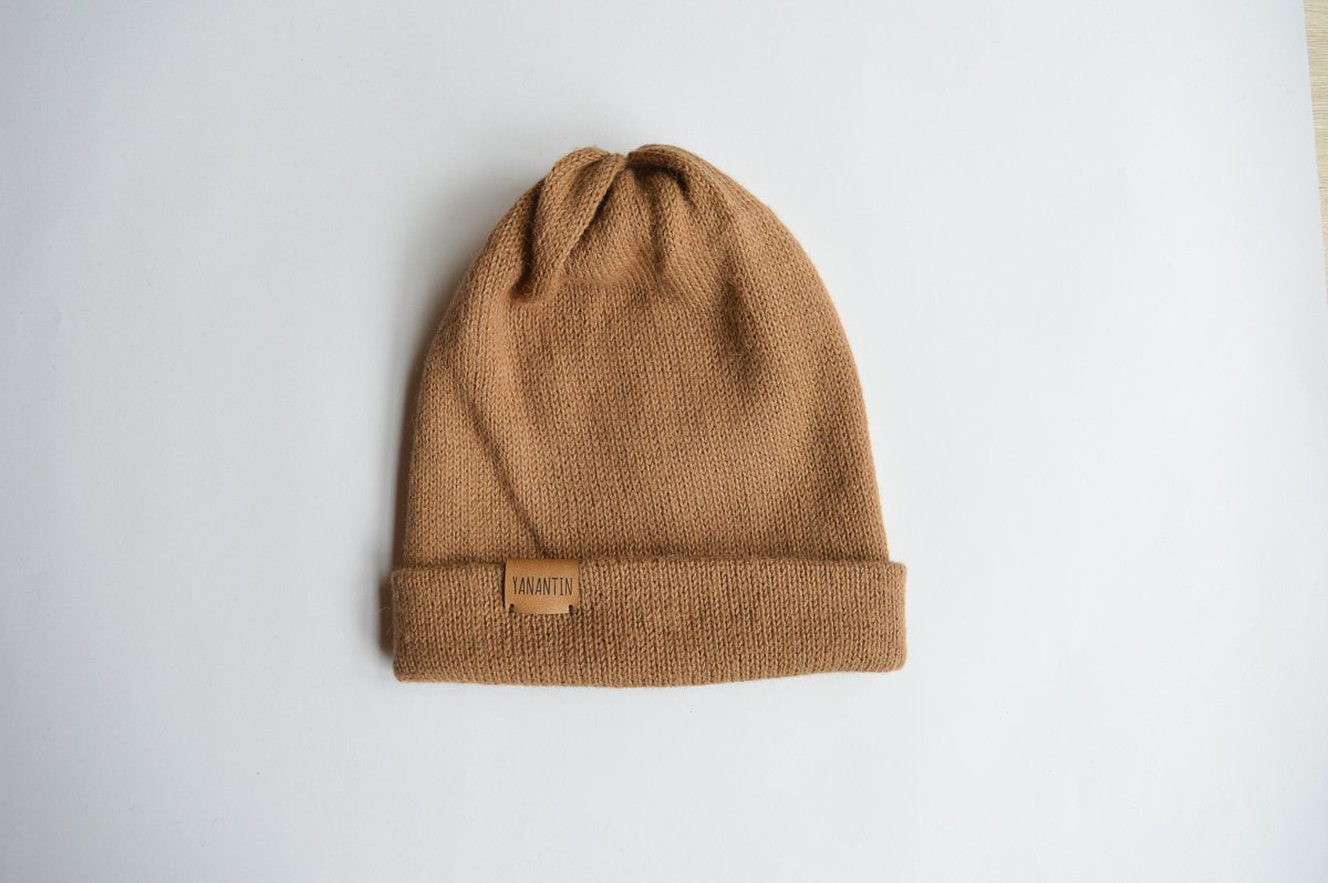 Knitted Hat | Classy Camel | 100% Alpaca Wool
