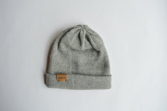 Knitted Hat | Silvery Grey | 100% Alpaca Wool