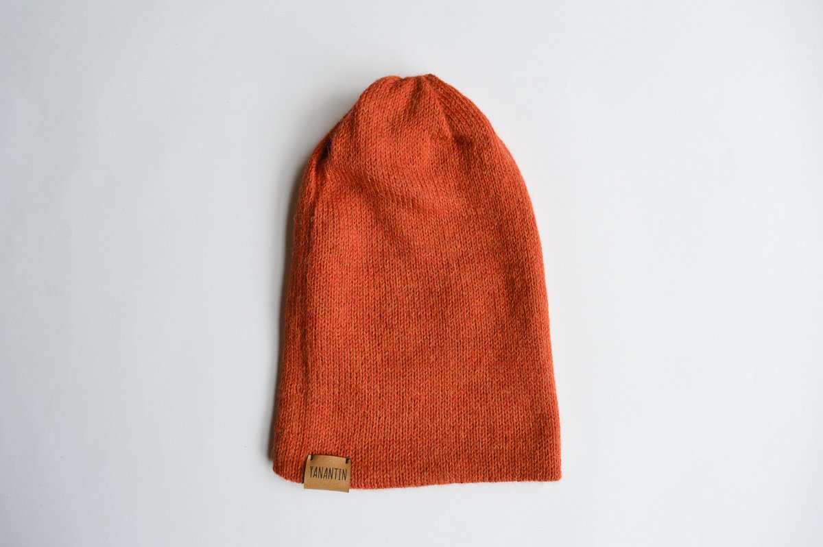 Knitted Hat | Rusty Orange | 100% Alpaca Wool