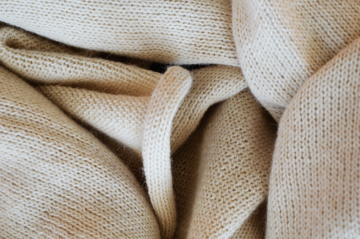 Extra Large Knitted Scarf | White Vanilla | 100% Alpaca Wool