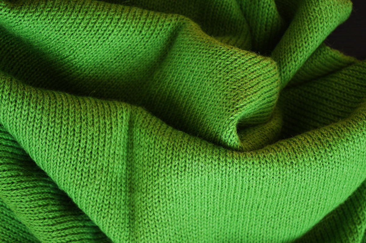Knitted Scarf | Grasshopper Green | 100% Alpaca Wool