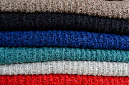 Chunky Scarf | Pine Green | Baby Alpaca & Merino Wool Blend | Loosely Knitted