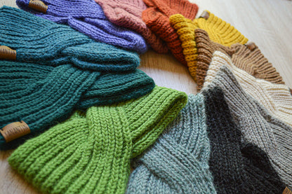 Large Knitted Headband | Sunny Ocre | 100% Alpaca Wool