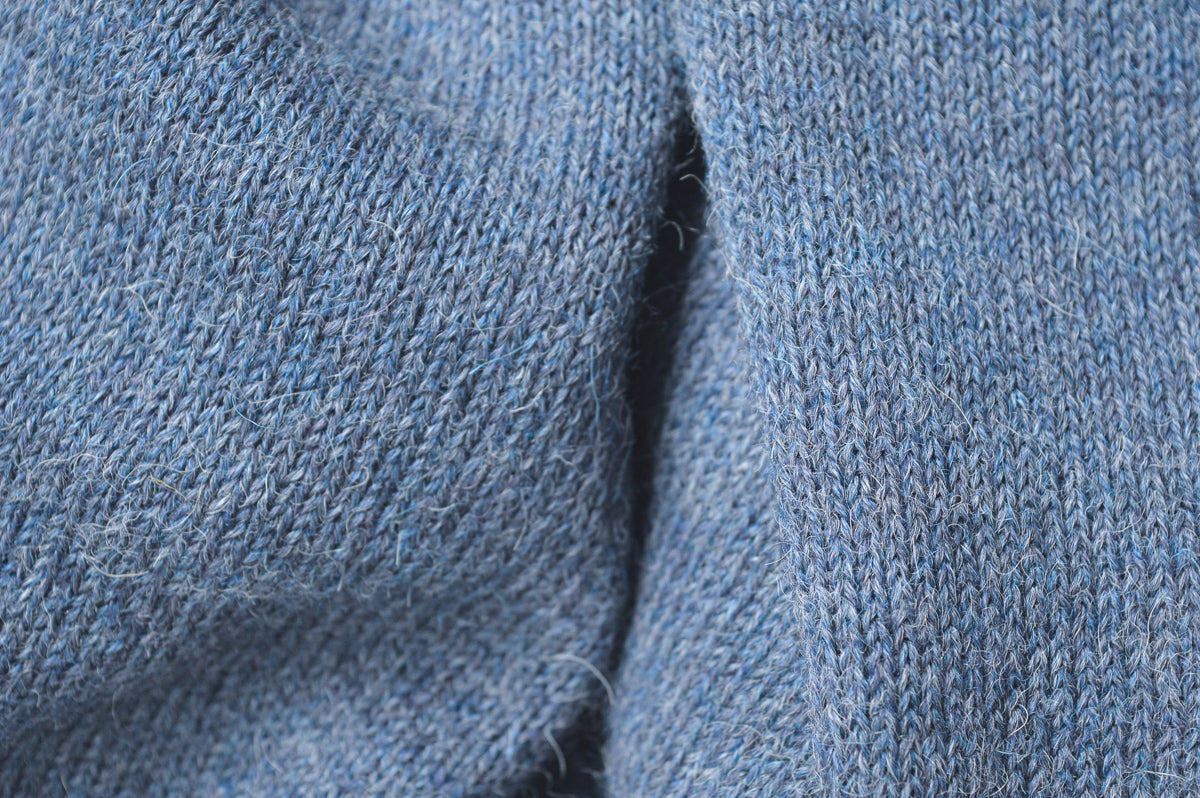Extra Large Knitted Scarf | Steel Blue | 100% Alpaca Wool