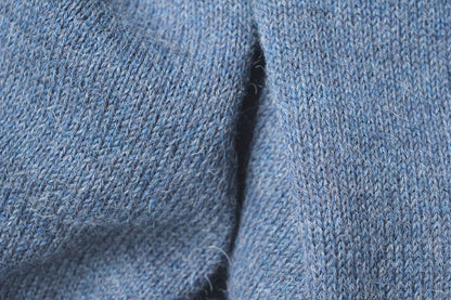 Knitted Scarf | Steel Blue | 100% Alpaca Wool