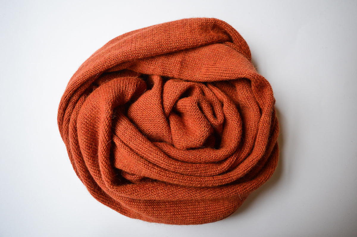 Knitted Scarf | Rusty Orange | 100% Alpaca Wool