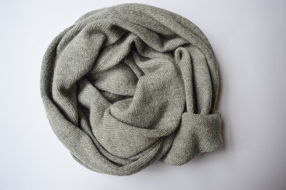 Extra, EXTRA Large Knitted Scarf | Silvery Grey | 100% Alpaca Wool