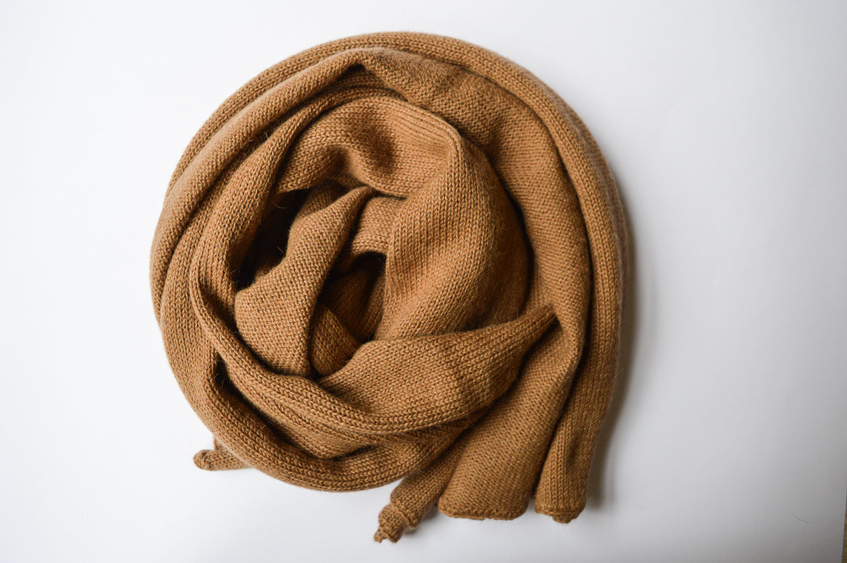 Knitted Scarf | Classy Camel | 100% Alpaca Wool