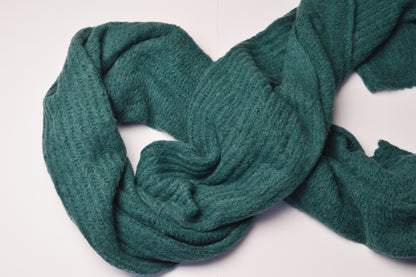 Chunky Scarf | Pine Green | Baby Alpaca & Merino Wool Blend | Loosely Knitted