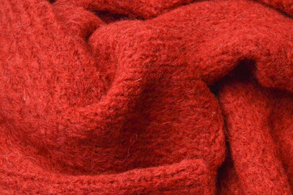 Tightly Knitted Extra Large Scarf | Royal Red | Baby Alpaca & Merino Wool Blend