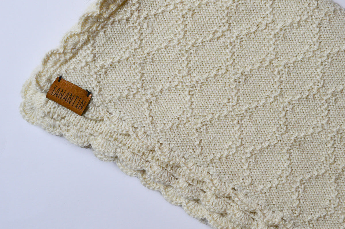 Knitted Baby Blanket | 100% Baby Alpaca | Undyed & Biodegradable (2.0)