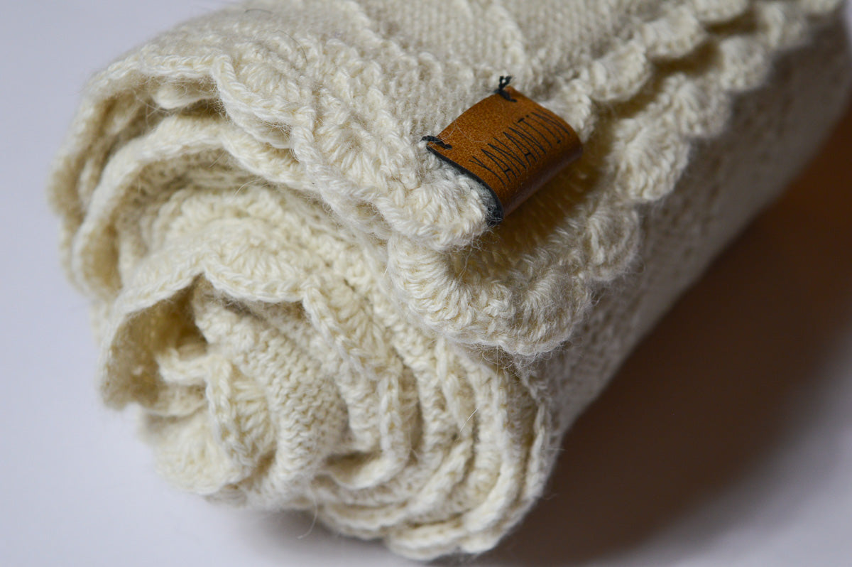 Knitted Baby Blanket | 100% Baby Alpaca | Undyed & Biodegradable (2.0)