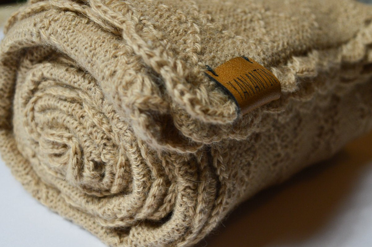 Knitted Baby Blanket | 100% Baby Alpaca | Undyed & Biodegradable (2.0)