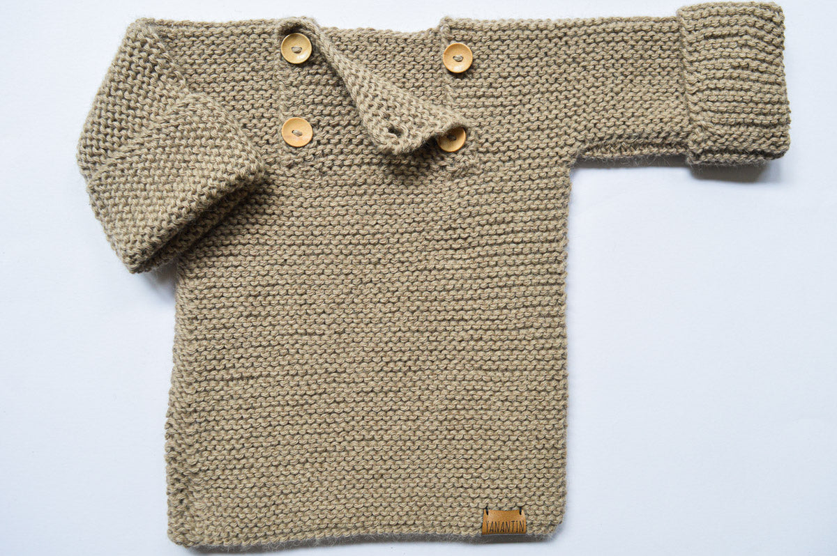 Baby Sweater | 100% Baby Alpaca Wool | 3-6 Months | Baby Bear