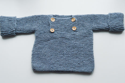 Baby Sweater | Baby Sky | 100% Baby Alpaca Wool | 6-12 Months