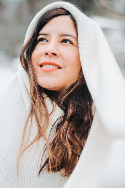 Knitted Scarf | White Vanilla | 100% Alpaca Wool