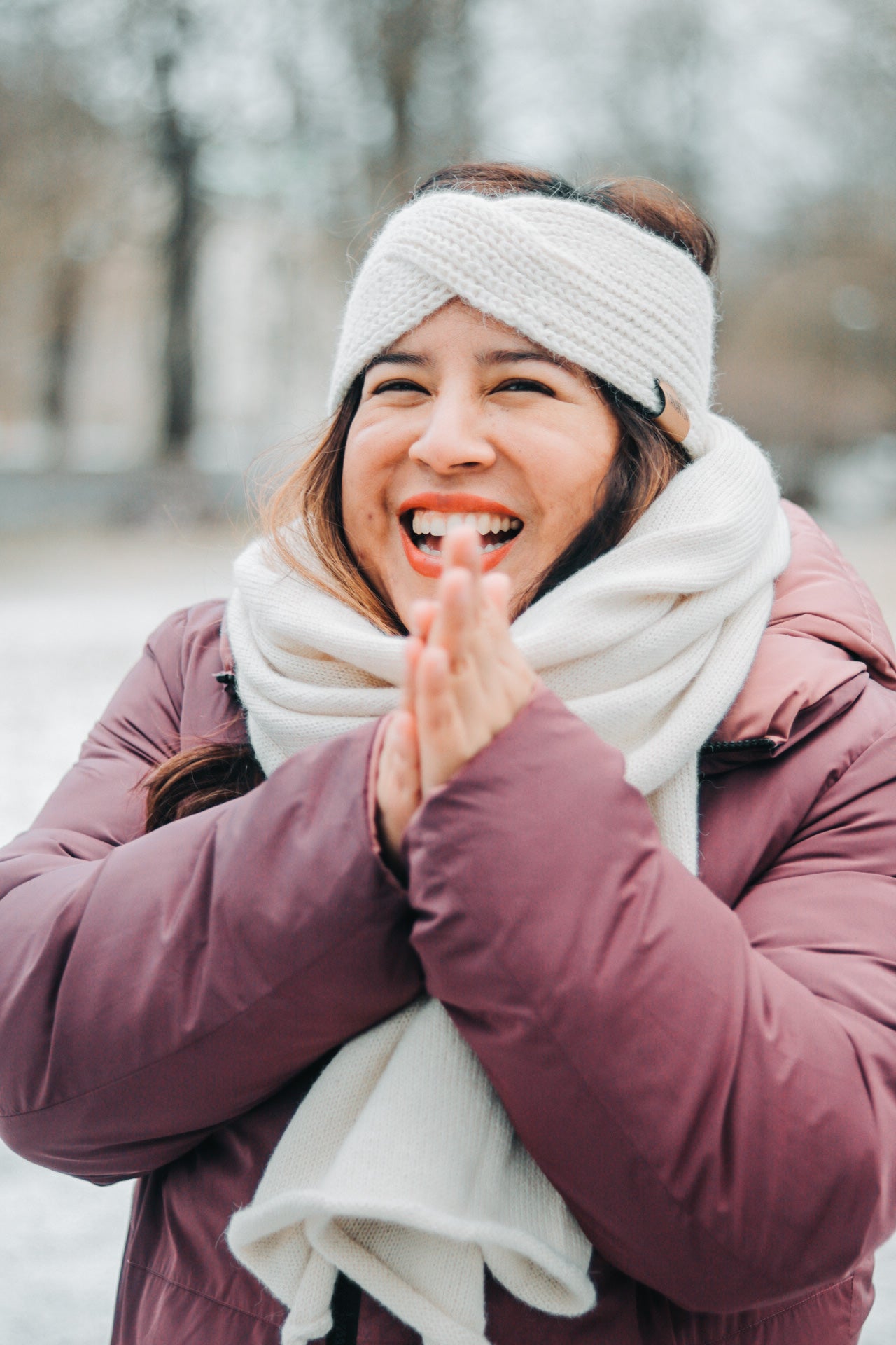 Extra Large Knitted Scarf | White Vanilla | 100% Alpaca Wool